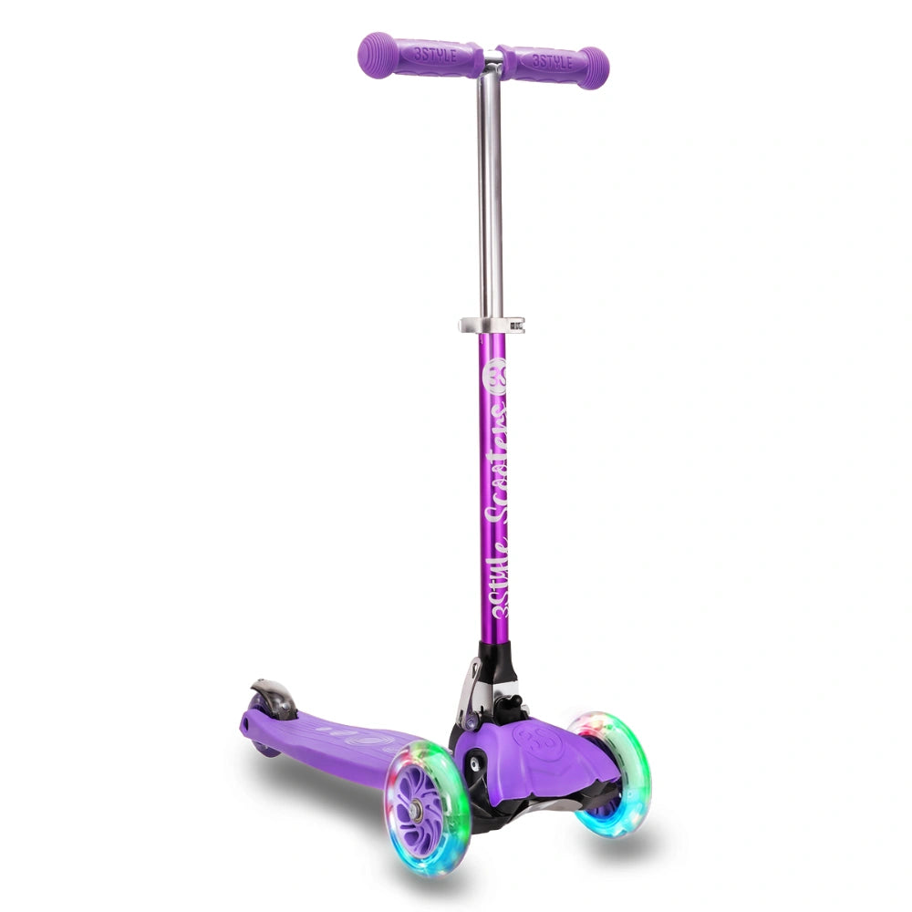 Purple Kids Scooter Foldable and Light Up RGS 1 3Style Scooters
