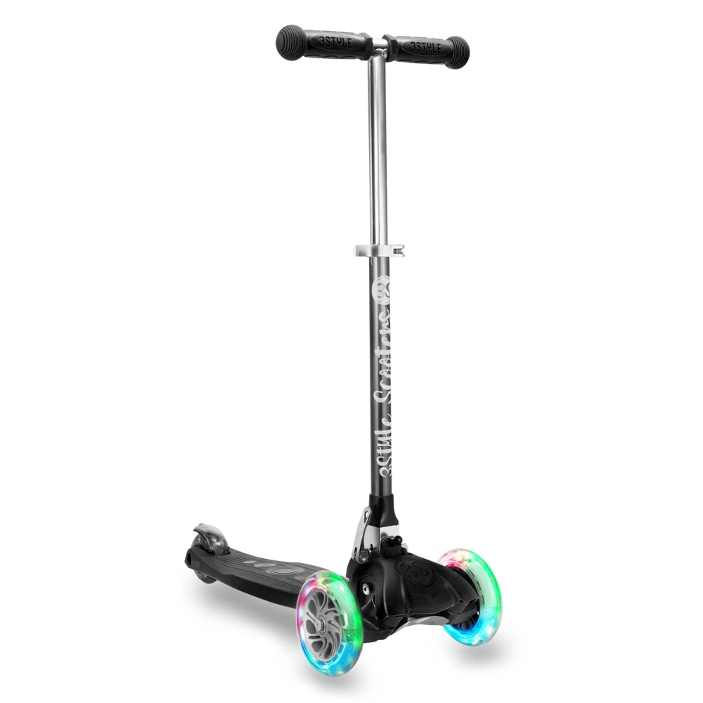 Black Kids Scooter Foldable and Light Up RGS-1