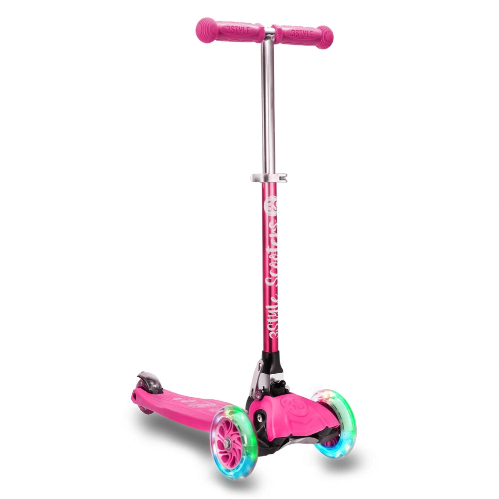 Pink Kids Scooter Foldable and Light Up RGS-1