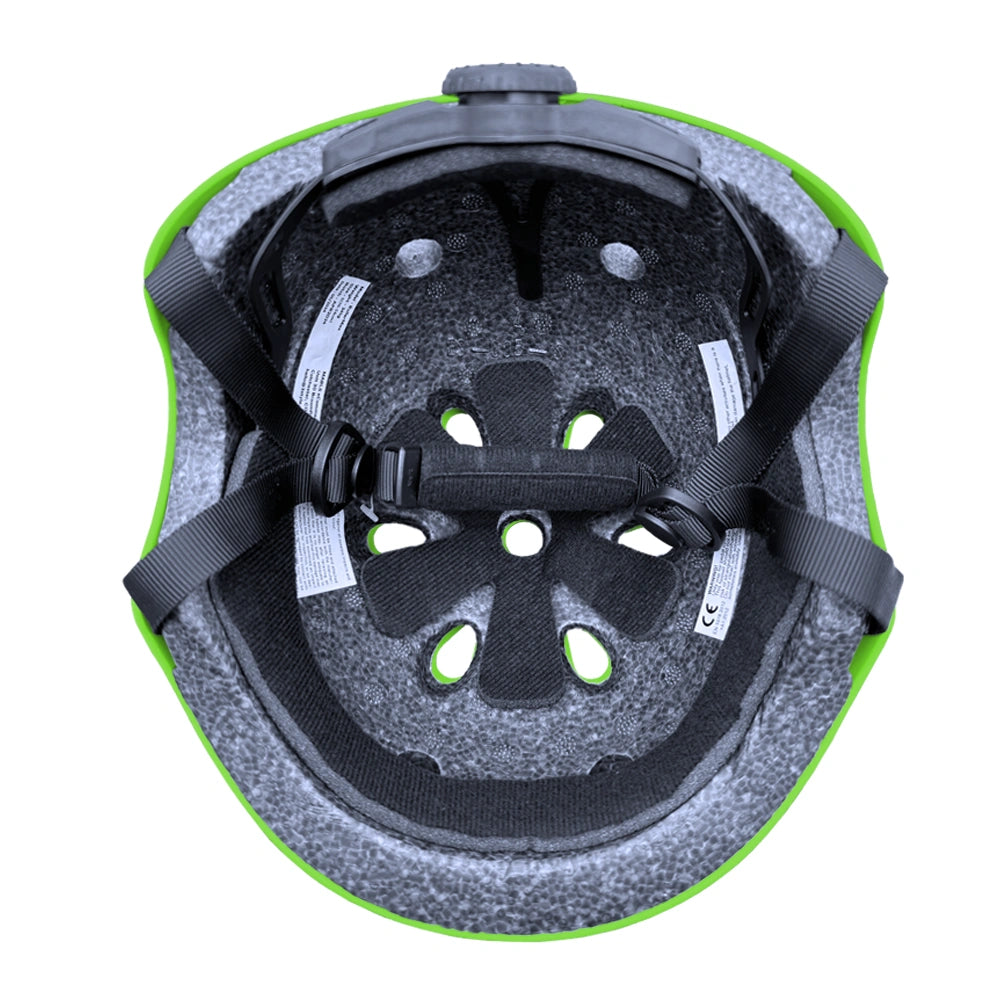 Green Kids Helmet for Scooters and Bikes RollerMAX