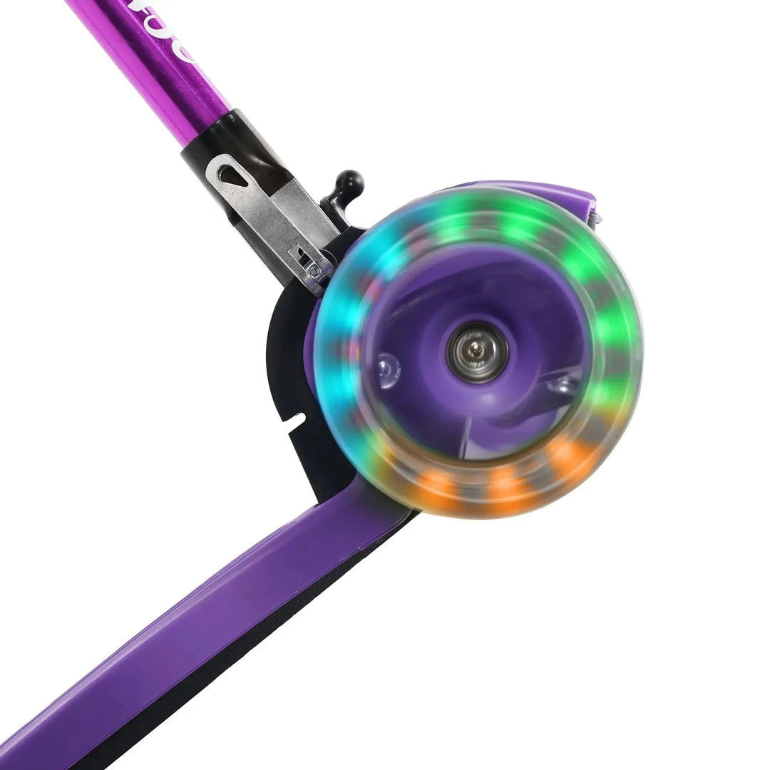 Purple Kids Scooter LED Wheels