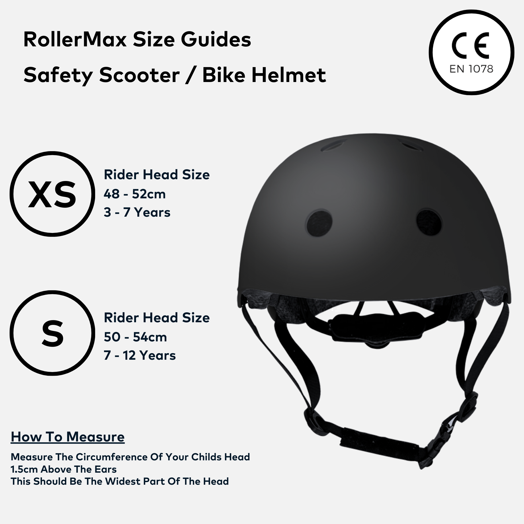 RollerMAX - Black | Scooter Helmet Kids Safety Helmet